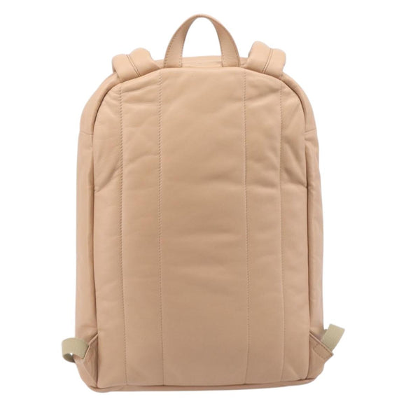 BURBERRY Backpack Leather Beige Gold Auth 213435A