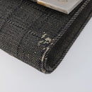 CHANEL Choco Bar Chain Shoulder Bag Canvas Gray Silver CC Auth 213438-11