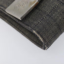 CHANEL Choco Bar Chain Shoulder Bag Canvas Gray Silver CC Auth 213438-12