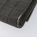 CHANEL Choco Bar Chain Shoulder Bag Canvas Gray Silver CC Auth 213438-13