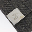 CHANEL Choco Bar Chain Shoulder Bag Canvas Gray Silver CC Auth 213438-19