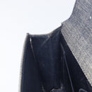 CHANEL Choco Bar Chain Shoulder Bag Canvas Gray Silver CC Auth 213438-25