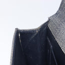 CHANEL Choco Bar Chain Shoulder Bag Canvas Gray Silver CC Auth 213438-26