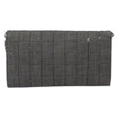 CHANEL Choco Bar Chain Shoulder Bag Canvas Gray Silver CC Auth 213438-3