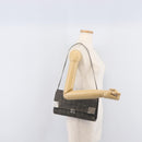 CHANEL Choco Bar Chain Shoulder Bag Canvas Gray Silver CC Auth 213438-30