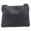 FENDI Zucca Canvas Shoulder Bag PVC Silver Black 7VA247 Auth 213441-2