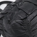 PRADA Gathered Hand Bag Leather 2way Black Gold Auth 213445V-13