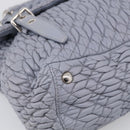 Miu Miu Matelasse Hand Bag Leather 2way Light Blue Silver Auth 213450A-13