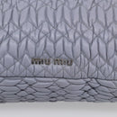 Miu Miu Matelasse Hand Bag Leather 2way Light Blue Silver Auth 213450A-16