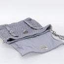 Miu Miu Matelasse Hand Bag Leather 2way Light Blue Silver Auth 213450A-19