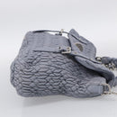 Miu Miu Matelasse Hand Bag Leather 2way Light Blue Silver Auth 213450A-5