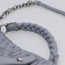 Miu Miu Matelasse Hand Bag Leather 2way Light Blue Silver Auth 213450A-8