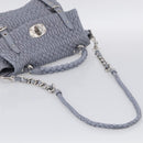 Miu Miu Matelasse Hand Bag Leather 2way Light Blue Silver Auth 213450A-9