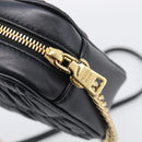 PRADA Gathered Chain Shoulder Bag Leather Black Gold Auth 213455V-14