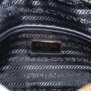 PRADA Gathered Chain Shoulder Bag Leather Black Gold Auth 213455V-16
