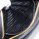 PRADA Gathered Chain Shoulder Bag Leather Black Gold Auth 213455V-20