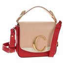 Chloe Hand Bag Leather 2way Red Gold Auth 213456M-1