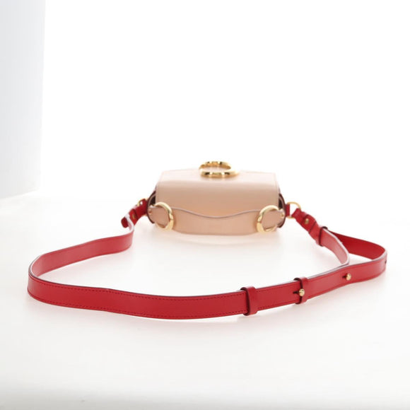 Chloe Hand Bag Leather 2way Red Gold Auth 213456M