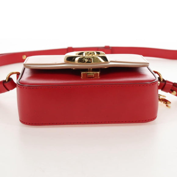 Chloe Hand Bag Leather 2way Red Gold Auth 213456M