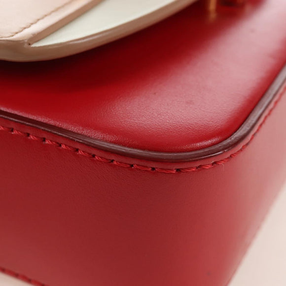 Chloe Hand Bag Leather 2way Red Gold Auth 213456M