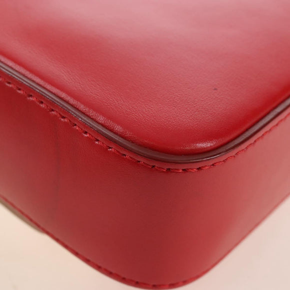 Chloe Hand Bag Leather 2way Red Gold Auth 213456M