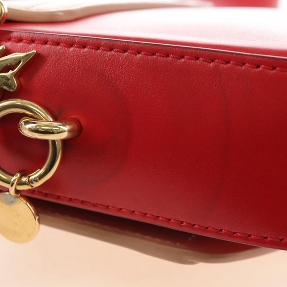 Chloe Hand Bag Leather 2way Red Gold Auth 213456M