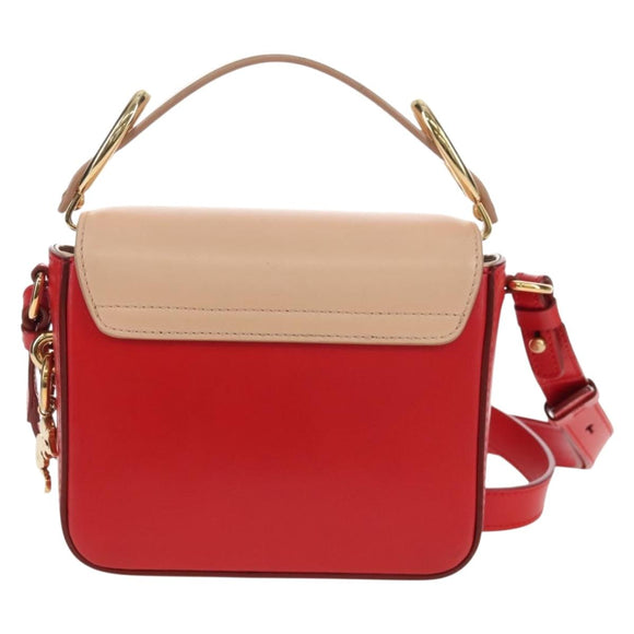 Chloe Hand Bag Leather 2way Red Gold Auth 213456M