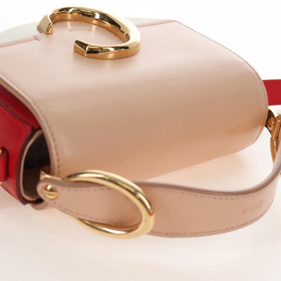 Chloe Hand Bag Leather 2way Red Gold Auth 213456M