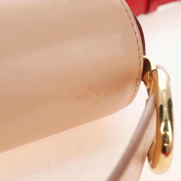 Chloe Hand Bag Leather 2way Red Gold Auth 213456M