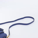 CELINE Luggage Nano Shopper Hand Bag Leather 2way Blue Gold Auth 213458A-10