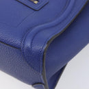 CELINE Luggage Nano Shopper Hand Bag Leather 2way Blue Gold Auth 213458A-13