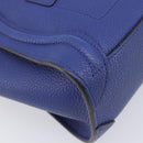 CELINE Luggage Nano Shopper Hand Bag Leather 2way Blue Gold Auth 213458A-14