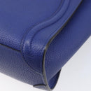 CELINE Luggage Nano Shopper Hand Bag Leather 2way Blue Gold Auth 213458A-15