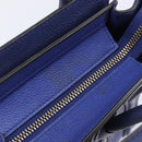 CELINE Luggage Nano Shopper Hand Bag Leather 2way Blue Gold Auth 213458A-20