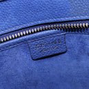 CELINE Luggage Nano Shopper Hand Bag Leather 2way Blue Gold Auth 213458A-21