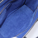 CELINE Luggage Nano Shopper Hand Bag Leather 2way Blue Gold Auth 213458A-22