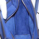 CELINE Luggage Nano Shopper Hand Bag Leather 2way Blue Gold Auth 213458A-23