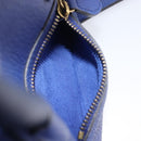 CELINE Luggage Nano Shopper Hand Bag Leather 2way Blue Gold Auth 213458A-27