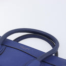 CELINE Luggage Nano Shopper Hand Bag Leather 2way Blue Gold Auth 213458A-8