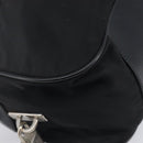 PRADA Hand Bag Nylon Leather Black Silver Auth 213463A-11