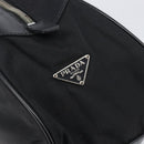 PRADA Hand Bag Nylon Leather Black Silver Auth 213463A-14