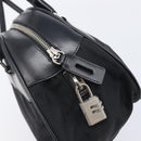 PRADA Hand Bag Nylon Leather Black Silver Auth 213463A-15