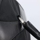 PRADA Hand Bag Nylon Leather Black Silver Auth 213463A-18