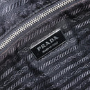 PRADA Hand Bag Nylon Leather Black Silver Auth 213463A-19