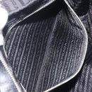 PRADA Hand Bag Nylon Leather Black Silver Auth 213463A-24