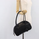 PRADA Hand Bag Nylon Leather Black Silver Auth 213463A-26