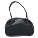 PRADA Hand Bag Nylon Leather Black Silver Auth 213463A-3