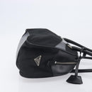 PRADA Hand Bag Nylon Leather Black Silver Auth 213463A-4