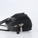 PRADA Hand Bag Nylon Leather Black Silver Auth 213463A-5