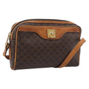 CELINE Macadam Canvas Shoulder Bag PVC Leather Brown Gold Auth 213471-1